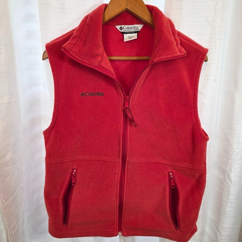 Columbia Red Fleece Vest Men's Size Small